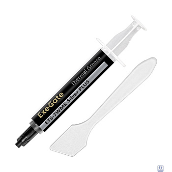 Exegate EX296087RUS Термопаста ExeGate ETS-7WMK Silver PLUS (7,2 Вт/(м•К), 1.5г, шприц с лопаткой)