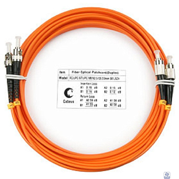 Cabeus FOP-62-FC-ST-5m Шнур оптический duplex FC-ST 62,5/125 mm 5м LSZH