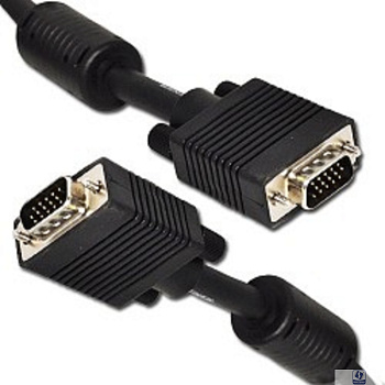 Gembird/Cablexpert CC-PPVGA-10M-B, Кабель VGA Premium , 15M/15M, 10м, черный, тройной экран, феррит.кольца