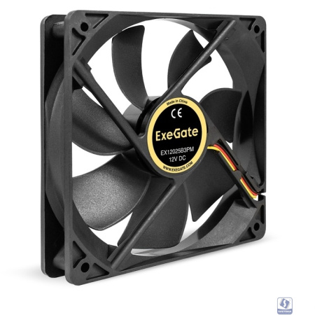 Exegate EX295244RUS Вентилятор 12В DC ExeGate EX12025B3PM (120x120x25 мм,2-Ball (двойной шарикоподшипник), 3pin+Molex, 1550RPM, 25dBA)