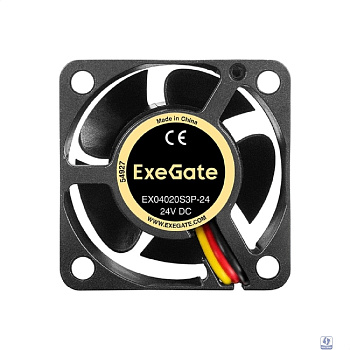 Exegate EX297067RUS Вентилятор 24В DC ExeGate EX04020S3P-24 (40x40x20 мм, Sleeve bearing (подшипник скольжения), 3pin, 7000RMP, 39dBA)