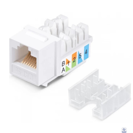 Rexant (02-0064) Модуль Keystone Jack RJ-45(8P8C), UTP неэкранированный, CAT 5e, тип 90 градусов, белый PRO
