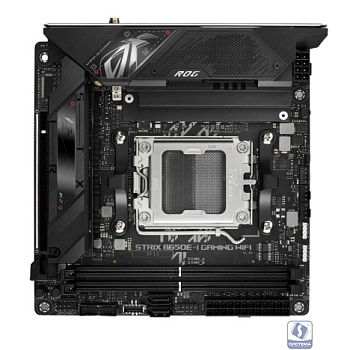 ASUS ROG STRIX B650E-I GAMING WIFI (Socket AM5, mini ITX, 2xDDR5(64GB), HDMI 2.1, 1xPCIe 5.0x16, 1xLAN (2.5GbE), Wi-Fi 6E, BT, 2xSATA 6Gb/s, 2xM.2, 2xType-C, 4xUSB 3.2, 2xUSB 2.0)