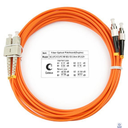 Cabeus FOP-62-SC-FC-10m Шнур оптический duplex SC-FC 62,5/125 mm 10м LSZH