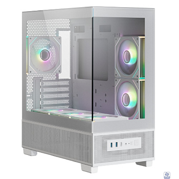 XASTRA Q500M 6ARGB-C10-UC White mATX/Aquarium/Screewless/ 6x120mm ARGB PWM FM fans/Argb+PWM HUB 10port/ Type-C/ Q500M-6FM12A-C10-UC-WH