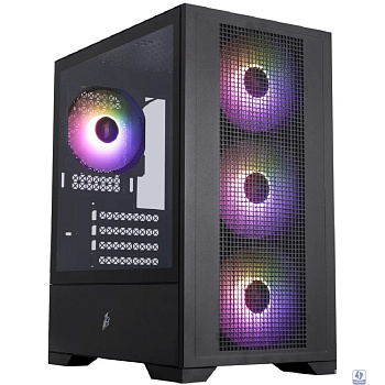 1STPLAYER Go2 ARGB Black / mATX / 4x120mm ARGB fans / Go2-BK-4F7