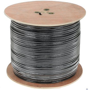 5bites Кабель FS6570-305APE-M Витая пара FTP/SOLID/6CAT/CCAG/PE/BLACK/OUTDOOR/MESSENGER/DRUM/305M