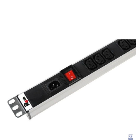 REM Вертикальный блок розеток Rem-16 с выкл., 10  Shuko, 10 C13, вход IEC 60320 C20 16A, алюм., 33-38U (R-16-10S-10C13-V-1420)