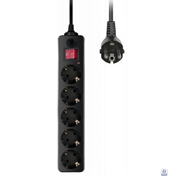 BURO Сетевой фильтр, 5 розеток, 3 метра, (500SH-3-B), черный (коробка) 