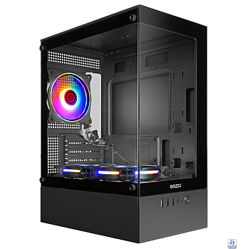 Ginzzu CL475 mATX FAN 3*12LC4 передняя панель Стекло