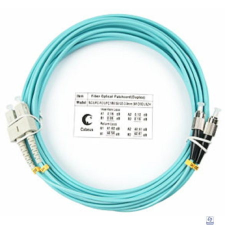 Cabeus FOP-50-SC-FC-15m Шнур оптический duplex SC-FC 50/125 mm OM3 15м LSZH
