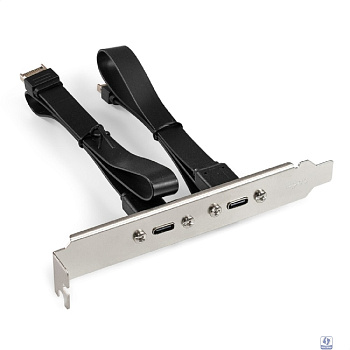 Exegate EX298297RUS Планка портов в корпус 2xType-C SuperSpeed+ ExeGate BrctUSB32E-2C (USB3.2 Gen2 2xType-E 20Pin Male --> 2xType-C USB 3.2 Gen 2, SuperSpeed+ скорость до 10 Гбит/с, кабель 30см)