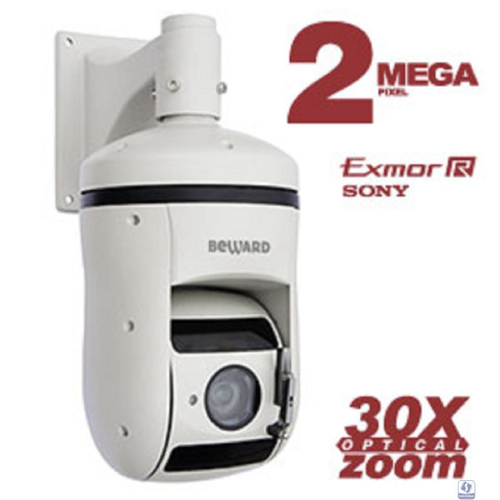 BEWARD B81857-2RW 2 Мп, 1/2.8'' КМОП SONY Starvis, 0.002 лк (день)/0.001 лк (ночь), DWDR, H.265/H.264/MJPEG, 1920x1080 25 к/с, DC-Drive, Zoom 30х оптич