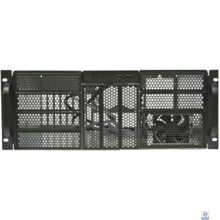 Procase RE411-D9H3-FE-65 Корпус 4U server case, 9x5.25+3HDD,черный,без блока питания,глубина 650мм,MB EATX 12"x13", панель вентиляторов 3*120x25 PWM [RE411-D9H3-FE-65]
