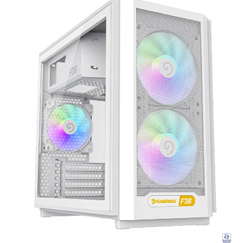 GameMax Корпус F36 WH без БП (Midi Tower, ATX, Белый, 1*USB Type-C, 3*120мм)