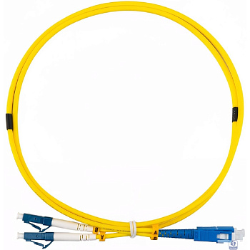 Rexant (50-2114-3) Патч-корд оптический одномодовый (SM) 9/125 OS2 разъемы zip-cord LC/UPC-SC/UPC 3мм Duplex LSZH 3м желтый