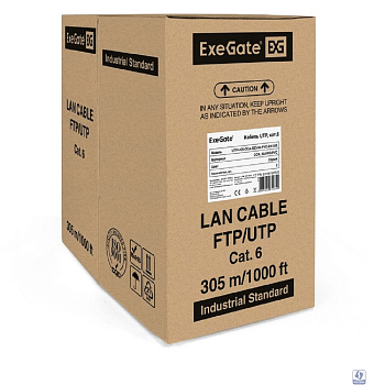 Exegate EX186134RUS Кабель UTP 4 пары кат.6 Exegate CCA, 23AWG, 305м pullbox, серый