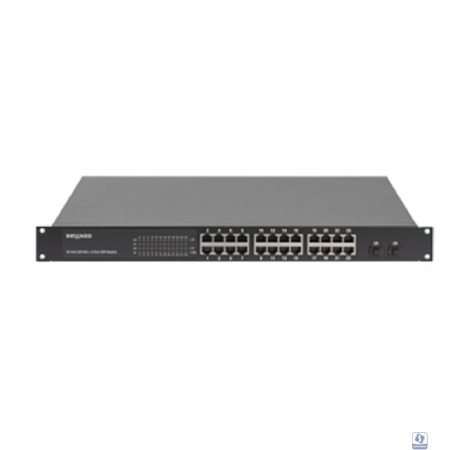 BEWARD Коммутатор ST-02402HP Неуправляемый, 24 порта 10/100/1000 Мбит/с (все с поддержкой High PoE) + 2 порта 1000 Мбит/с SFP, PoE бюджет 380 Вт