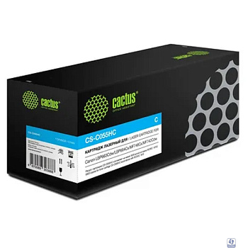 Картридж лазерный Cactus CS-C055HC голубой (5900стр.) для Canon LBP663Cdw/LBP664Cx/MF746Cx/MF742Cdw/