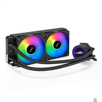 Exegate EX293458RUS Комплект водяного охлаждения ExeGate BlackWater-240.PWM.ARGB (3 PIN 5V ADDRESSABLE RGB подсветка, LGA2066/2011/1366/1150/1151/1155/1156/1200/1700/AM4/FM1/FM2/FM2+/AM2/AM2+/AM3/AM3+