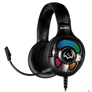 Игровые стереонаушники с микрофоном SVEN AP-U1100MV, черный (USB, RGB, 7.1)
