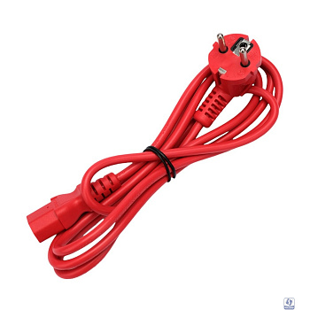 Кабель питания Cablexpert (RU) Schuko-C13, 3x0.75мм2, 10A, с заземлением, медь, 1.8м, красн,пак (PC-186-VDE-R-1.8M)