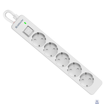 Defender Удлинитель с сетевым фильтром DFS 133 3 м, белый, 5 розеток  [99431]