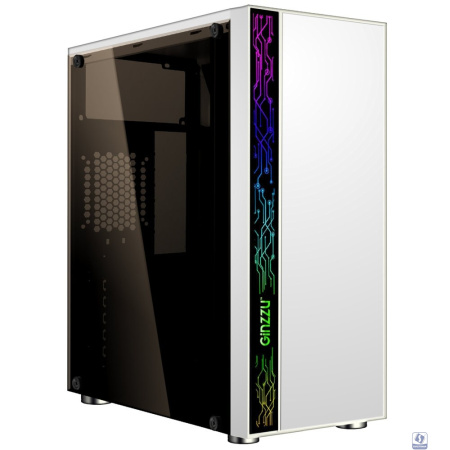 Ginzzu A390  White Window RGB подсветка 1*USB 3.0, 2*USB 2.0, AU