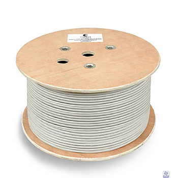 Cabeus FTP-4P-Cat.6-SOLID-GY-100 Кабель витая пара экранированная FTP (F/UTP), категория 6, 4 пары (23 AWG), одножильный (100 м), PVC нг(А)-LS