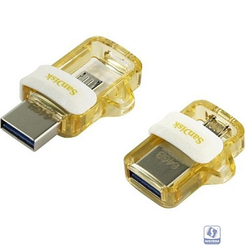 SanDisk USB Drive 64GB SDDD3-064G, Ultra Dual Drive, White-Gold, Retail, 4x6 Insert