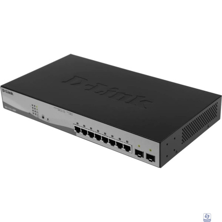 D-Link DGS-1210-10MP/F3A PROJ Управляемый L2 коммутатор с 8 портами 10/100/1000Base-T и 2 портами 1000Base-X SFP (8 портов PoE 802.3af/at, PoE-бюджет 130 Вт)