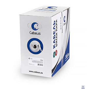Cabeus UTP-4P-Cat.5e-SOLID-WH Кабель витая пара UTP (U/UTP), категория 5e, 4 пары (24 AWG), одножильный, PVC нг(А)-LS, белый (305 м)