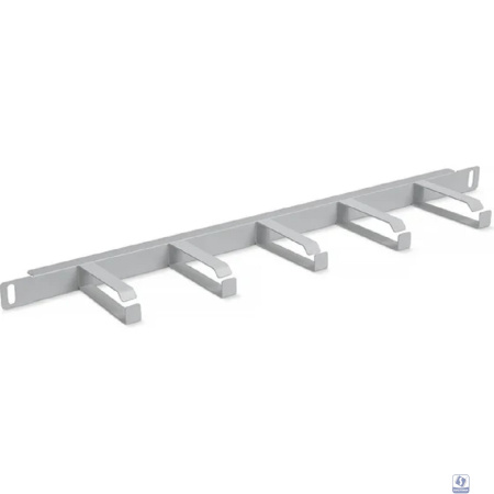 Cabeus JB08-0,5U-GY Кабельный органайзер горизонтальный 19" 0.5U, 5 колец, металлический, цвет серый (RAL7035)