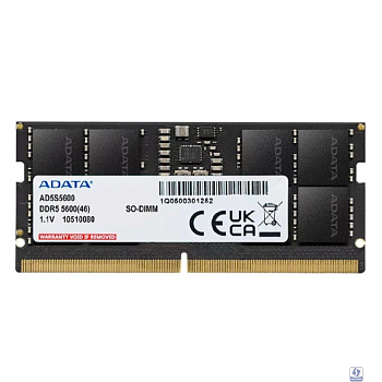 A-data DDR5 SODIMM 16GB 5600MHz AD5S560016G-S RTL PC5-44800 CL46  262-pin 1.1В single rank Ret