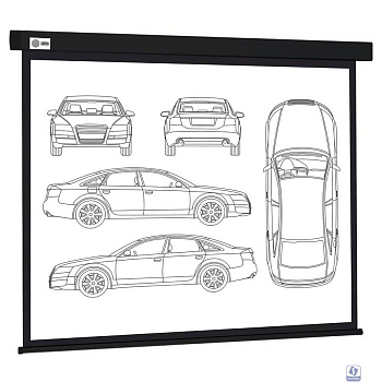 Экран Cactus Wallscreen CS-PSW-213X213-BK,  213х213 см, 1:1,  настенно-потолочный черный