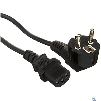 Exegate EX297781RUS Кабель питания Power PC-1,5P (Евровилка угловая Schuko->C13, VDE-250V-3*0.75mm2, медь, черный, 10A, 1.5м)