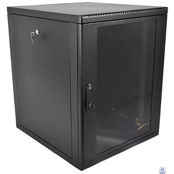 ЦМО Шкаф телекоммуникационный настенный разборный 15U (600 x 650) съемные стенки, дверь стекло, цвет черный (ШРН-М-15.650-9005)