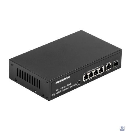 NEOMAX неуправляемый коммутатор NMS-106PoE-1000-S, 6 портов 1000 Mbps, 4xPoE+, 1xSFP, 110W, металл