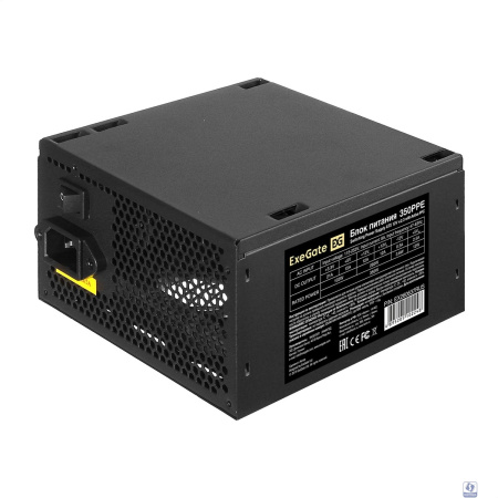 Exegate EX260637RUS Блок питания 350W Exegate 350PPE, ATX, black, APFC, 12cm, 24p+4p, PCI-E, 5*SATA, 3*IDE, FDD