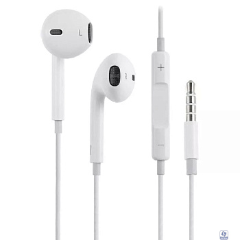 HOCO M1/ Наушники + микрофон/ Кнопка управления/ Регулятор громкости/ 1.2м/ 3.5 mm jack/ White