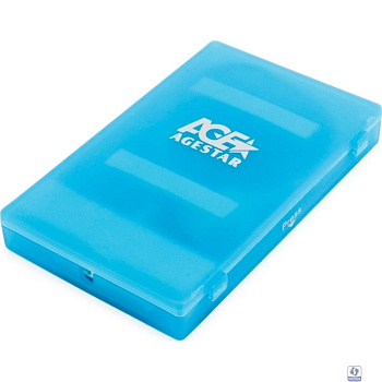 AgeStar SUBCP1 Внешний корпус 2.5" SATA HDD/SSD blue (USB2.0, пластик, безвинтовая конструкция) (SUBCP1 (BLUE))