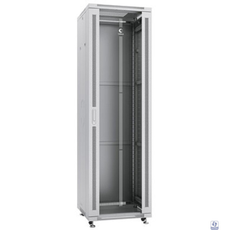 Cabeus SH-05C-42U60/60 Шкаф монтажный телекоммуникационный 19" напольный для распределительного и серверного оборудования 42U 600x600x2055mm (ШхГхВ) передняя стеклянная и задняя сплошная металлическая