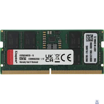 Kingston DDR5 SODIMM 16GB 5600MT/s  Non-ECC CL46  1Rx8 KVR56S46BS8-16