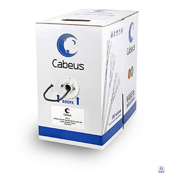 Cabeus UTP-4P-Cat.5e-SOLID-LSZH-BK Кабель витая пара UTP (U/UTP), категория 5e, 4 пары (24 AWG), одножильный, черный, LSZH, нг(А)-HF, (305 м), системная гарантия 25 лет.