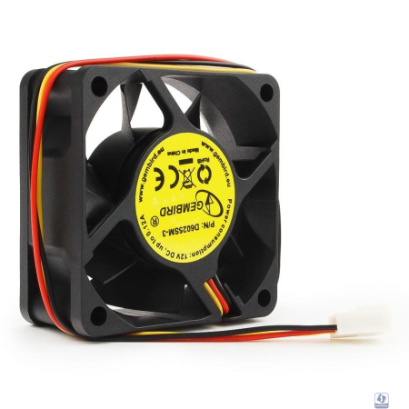 Gembird Вентилятор 60x60x25, втулка, 3pin, провод 25см [D6025SM-3]