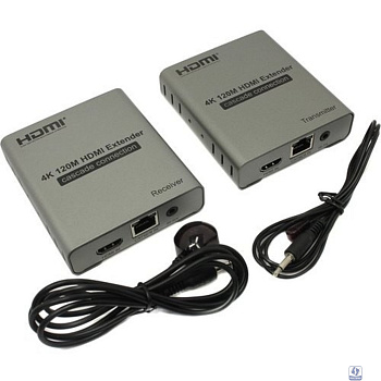 ORIENT VE048, HDMI 4K extender (Tx+Rx), активный удлинитель до 120 м по одной витой паре, HDMI 1.4b, 4K@30Hz/ 1080p@60Hz/3D, HDCP, передача ИК сигнала управления (датчики IR-TX/Rx в комплекте) (30932)