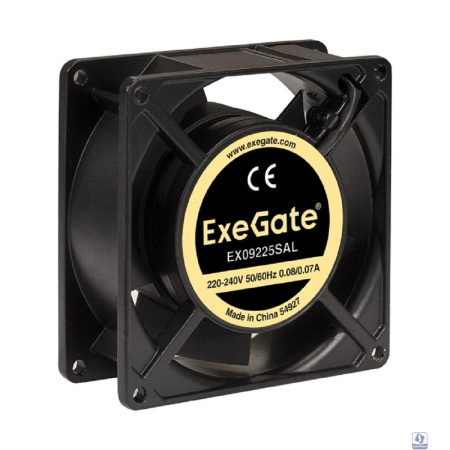 Exegate EX289005RUS Вентилятор 220В ExeGate EX09225SAL (92x92x25 мм, Sleeve bearing (подшипник скольжения), подводящий провод 30 см, 2500RPM, 34dBA)