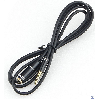 Кабель-удлинитель аудио Cablexpert Jack 3.5(M)/Jack 3.5(F), Mobile, 1м, черный, коробка (CCAB-02-35MF-1MB)