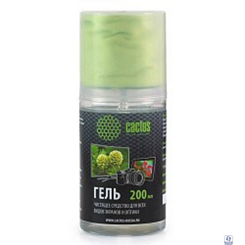 CACTUS Чистящий набор  CS-S3004 гель 200 мл + салфетка из микрофибры для экранов 200x230 мм