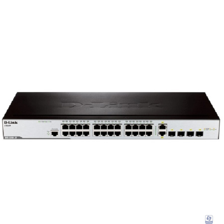D-Link DES-3200-28/C1A Управляемый L2 коммутатор с 24 портами 10/100Base-TX, 2 портами 100/1000Base-X SFP и 2 комбо-портами 100/1000Base-T/SFP